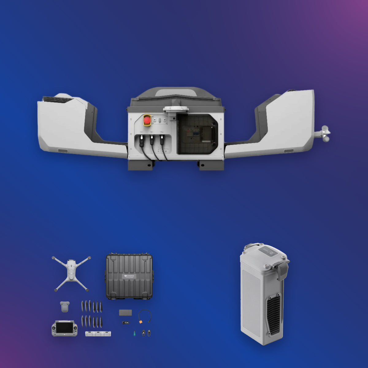 Drone-in-a-box DFR kit — DJI Dock 3 with Matrice 4TD aircraft and docked battery pair