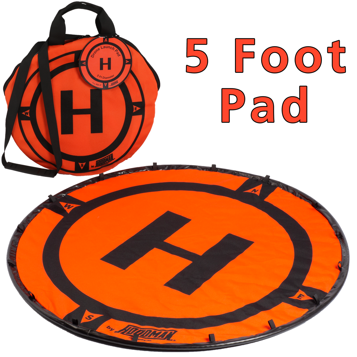 Hoodman weighted UAV drone landing pad 5 ft with compass rose