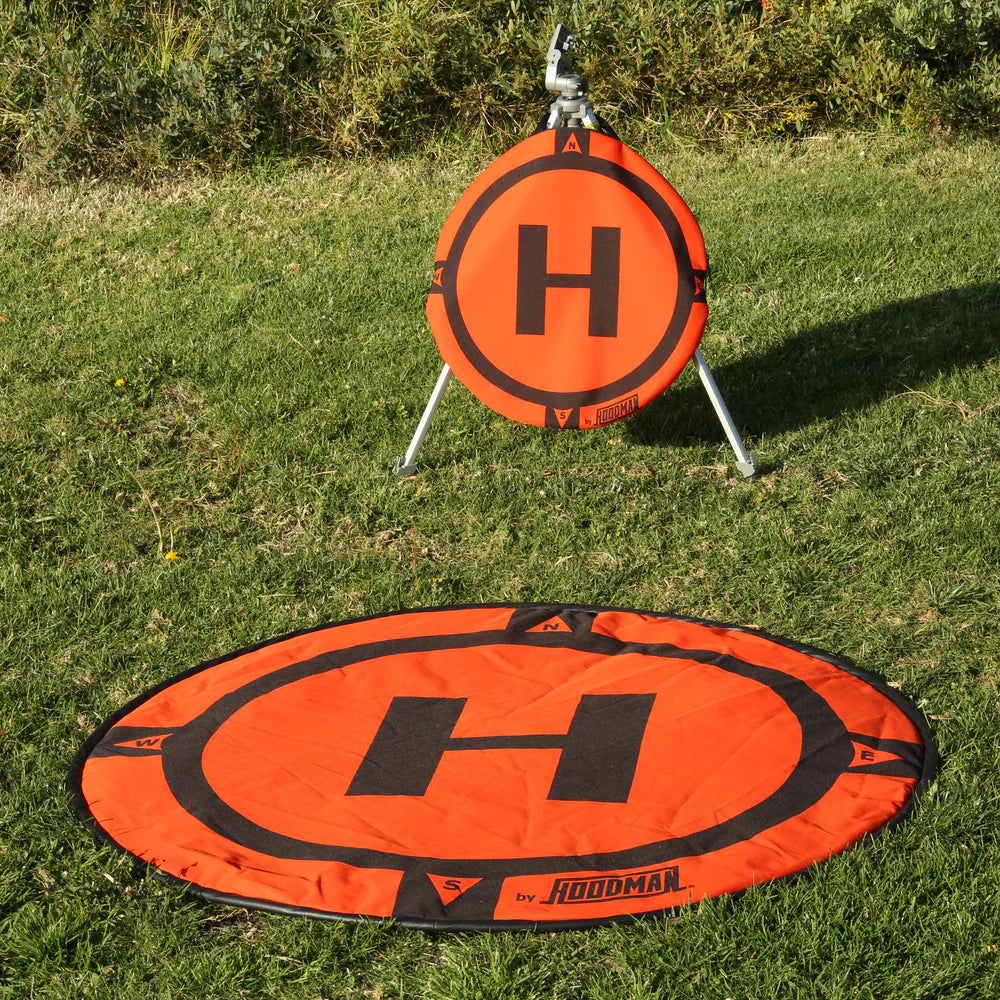 Hoodman landing pad folded into its carry bag