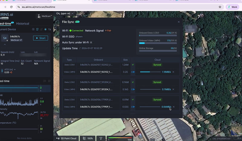 MetScan methane screening over an energy facility