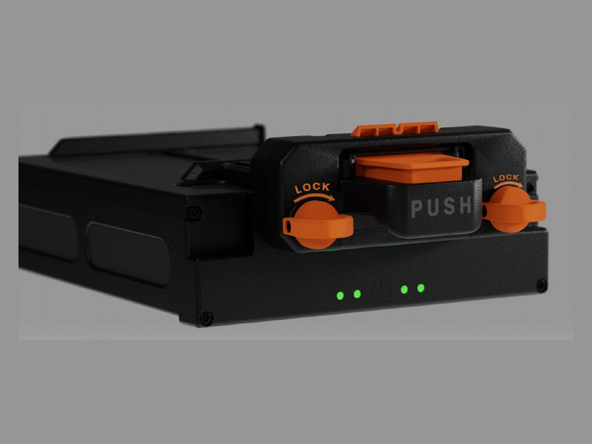 Parrot ANAFI UKR XLR Battery with orange locking latches and USB-C charging