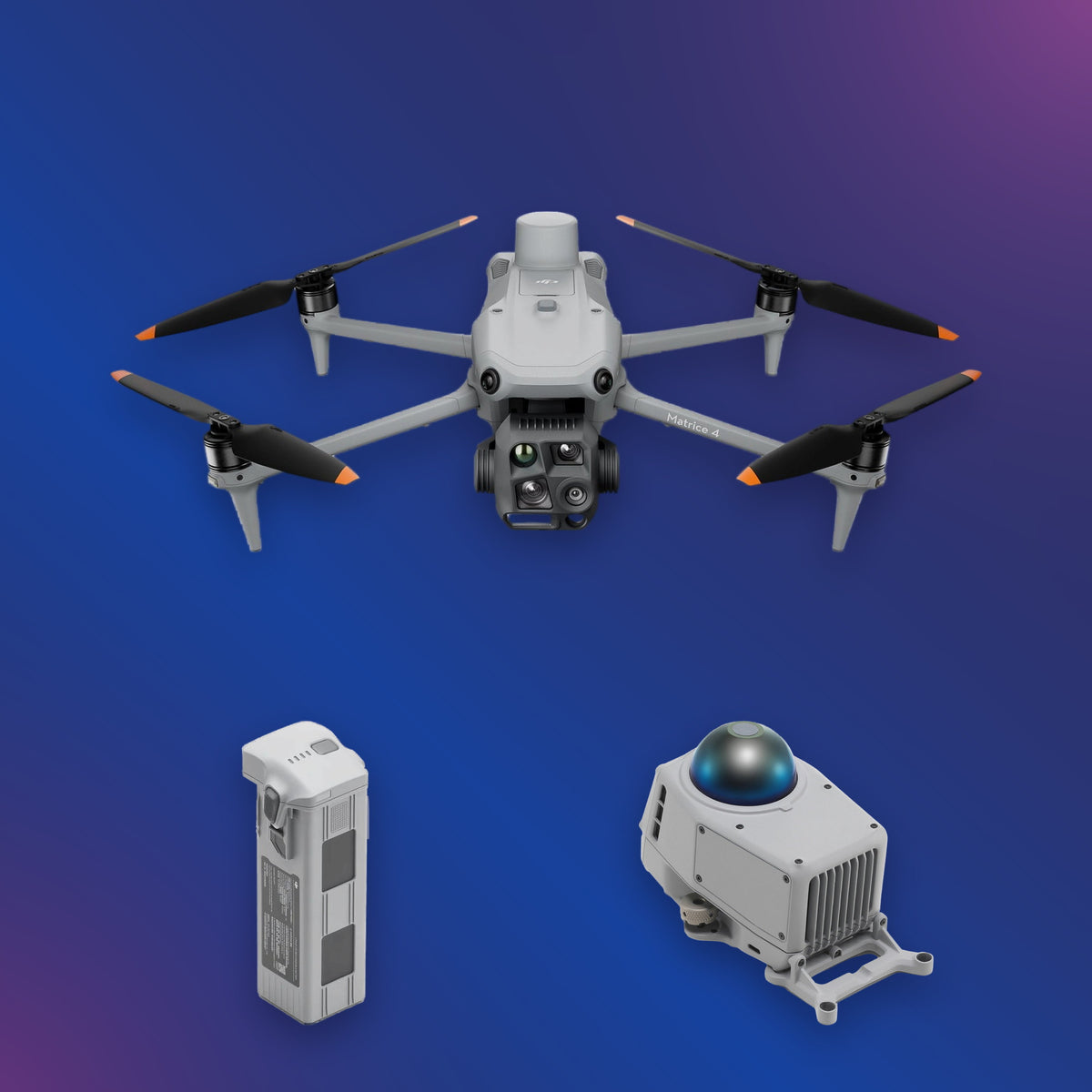 Roof inspection drone kit — DJI Matrice 4T with batteries and obstacle sensing module
