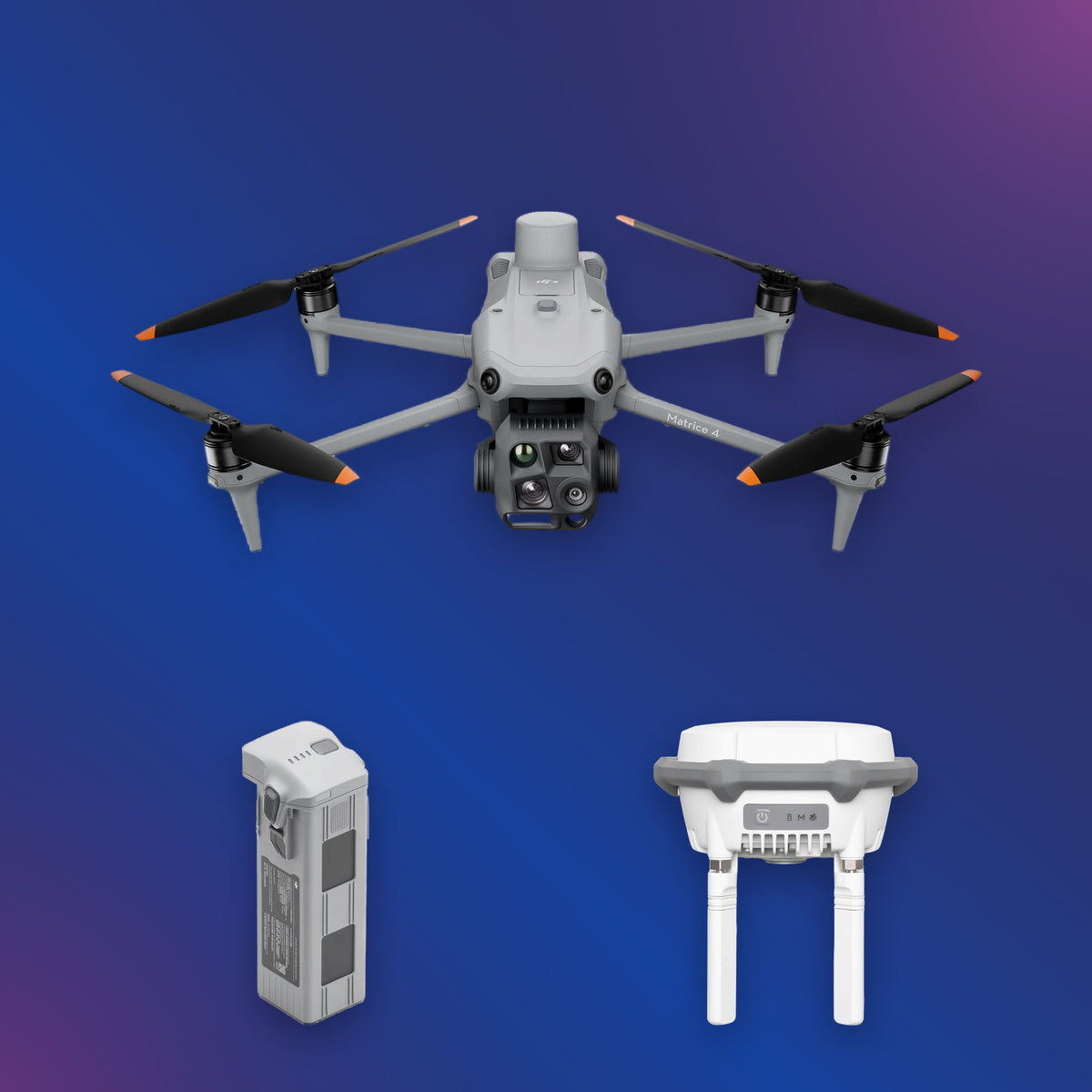 Solar farm drone kit — DJI Matrice 4T with batteries and D-RTK 3 station